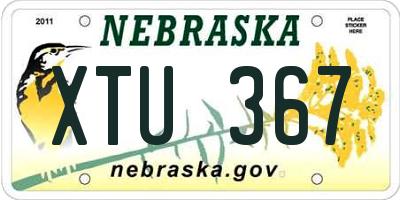 NE license plate XTU367
