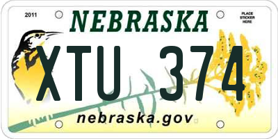 NE license plate XTU374