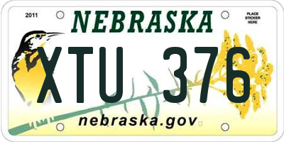 NE license plate XTU376