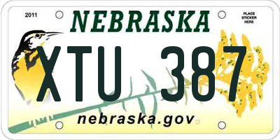 NE license plate XTU387