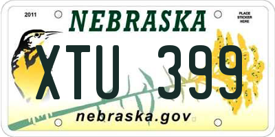 NE license plate XTU399