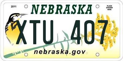 NE license plate XTU407