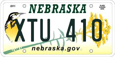 NE license plate XTU410