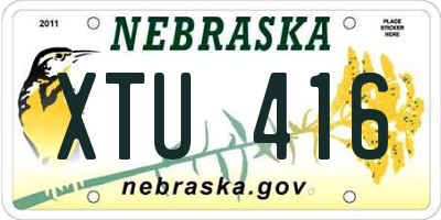 NE license plate XTU416