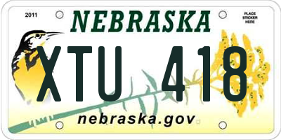 NE license plate XTU418