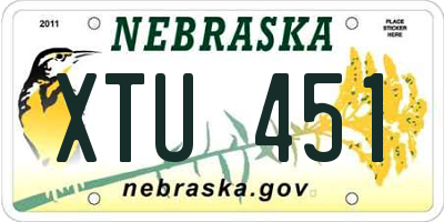 NE license plate XTU451