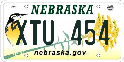 NE license plate XTU454
