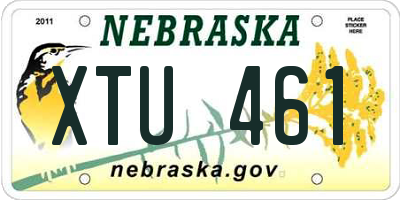 NE license plate XTU461