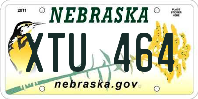 NE license plate XTU464
