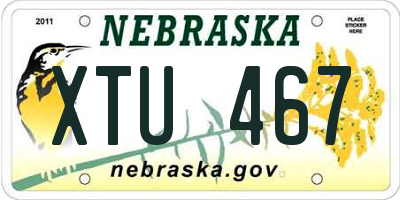NE license plate XTU467
