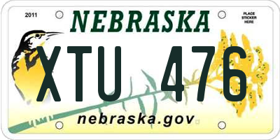 NE license plate XTU476