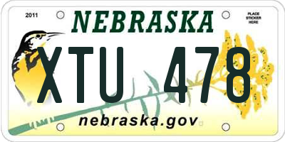 NE license plate XTU478