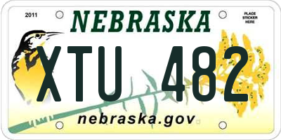 NE license plate XTU482