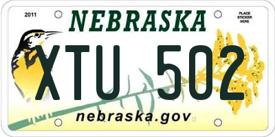 NE license plate XTU502