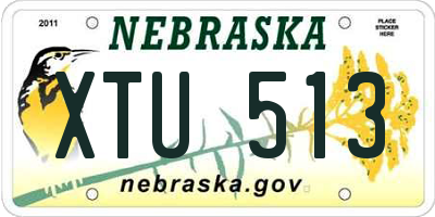 NE license plate XTU513