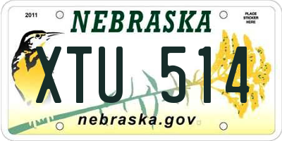 NE license plate XTU514