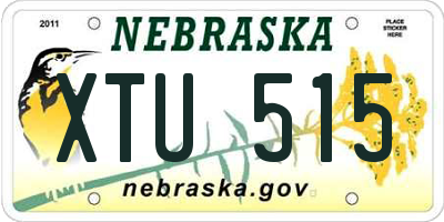NE license plate XTU515