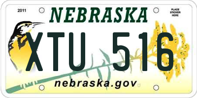 NE license plate XTU516