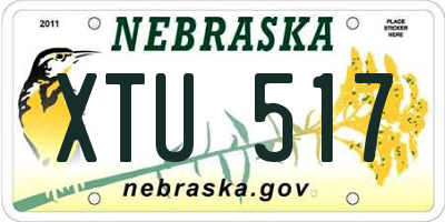 NE license plate XTU517