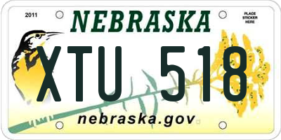 NE license plate XTU518