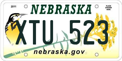 NE license plate XTU523