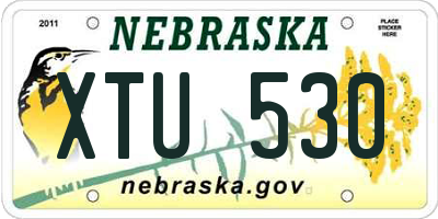 NE license plate XTU530