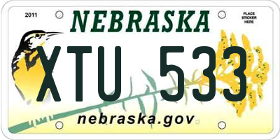 NE license plate XTU533