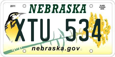NE license plate XTU534