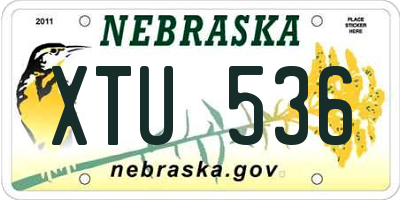 NE license plate XTU536