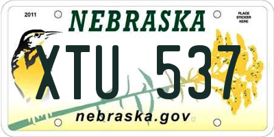 NE license plate XTU537