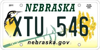 NE license plate XTU546