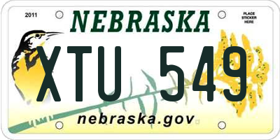 NE license plate XTU549