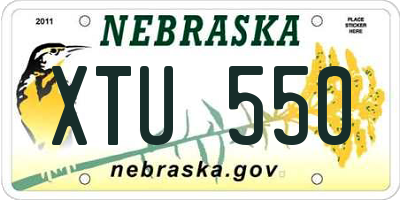 NE license plate XTU550