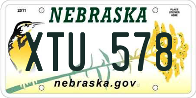 NE license plate XTU578