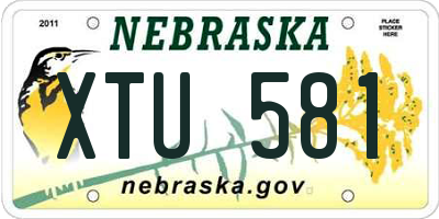 NE license plate XTU581