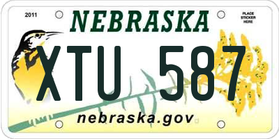 NE license plate XTU587