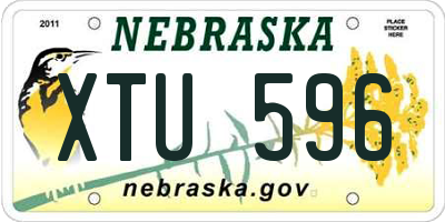 NE license plate XTU596