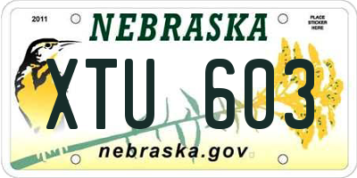 NE license plate XTU603