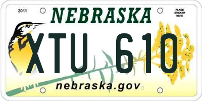 NE license plate XTU610