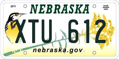 NE license plate XTU612
