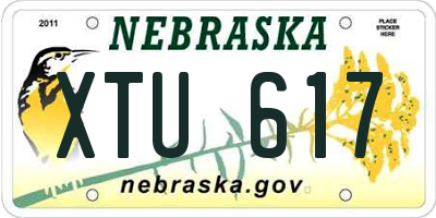 NE license plate XTU617