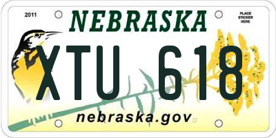 NE license plate XTU618