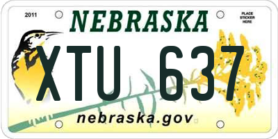NE license plate XTU637