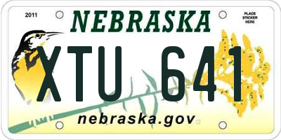 NE license plate XTU641