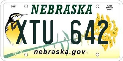 NE license plate XTU642