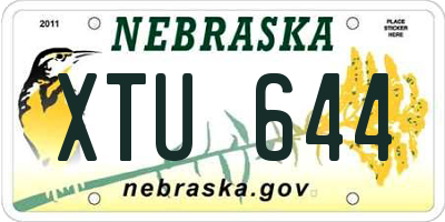 NE license plate XTU644