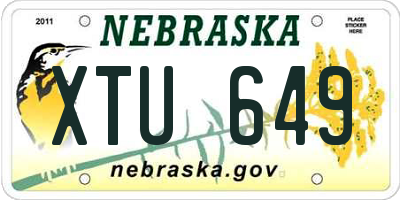 NE license plate XTU649