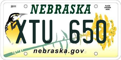 NE license plate XTU650