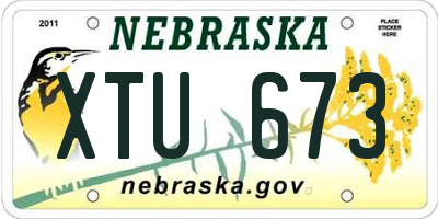 NE license plate XTU673