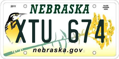NE license plate XTU674